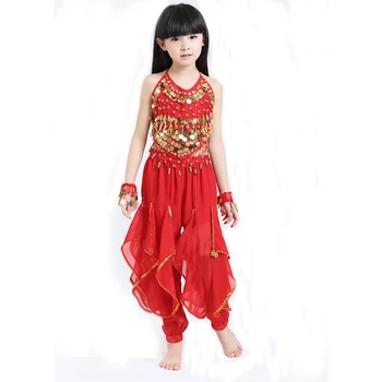2 Gabals, kas Vēdera Deju Tērpi Uzstādīt Indijas Kleita Roku darbs Bērniem Vēdera Deju Tērpi Meitenēm Bollywood Dejas