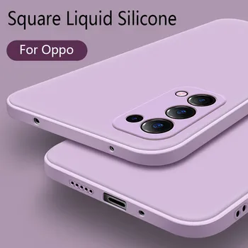 Kvadrātveida Šķidro Silikonu Telefonu Gadījumā Par Oppo Reno 6 5G 7 4G 5 Pro 6 Z 7 SE Candy Krāsas Aizmugurējo Vāciņu Oppo Reno 5 6 7 Pro 5G Gadījumos