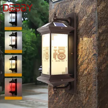 DEBBY Āra Solar Sienas Lampa, Radošumu Ķīnas Sconce Gaismas LED Ūdensizturīgs IP65 Home Villa Balkons Pagalmā