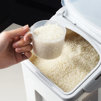 10 kg Rīsu Uzglabāšanas Kaste ar Zīmoga Bloķēšanas Vāku Pārtikas Graudu Noslēgtā Traukā Portatīvo Organizators Virtuves piederumi