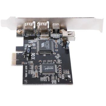 PCI-E 1X IEEE 1394A 4 Ports(3+1) Firewire Kartes Adapteris Priekš Desktop PC A06 21 Nomaiņa Rezerves Daļas