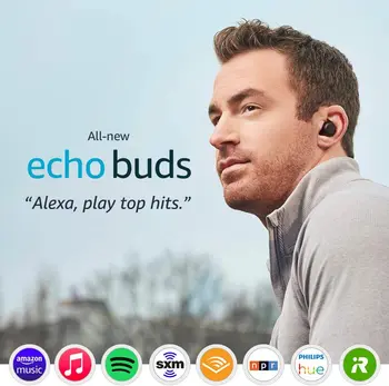 Sākotnējā Echo Pumpuri (2nd Gen) Bezvadu earbuds ar Aktīvo Trokšņu Slāpēšanu un Alexa Bluetooth Austiņas, pilnīgi jaunas