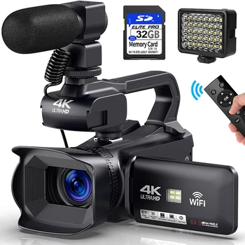 CMOS 1300 YouTube Videokamera 4K Ultra HD 64MP Straumēšanas Kamera 4.0 collu Touch Screen Digital Video Tiktok Live Broadcast