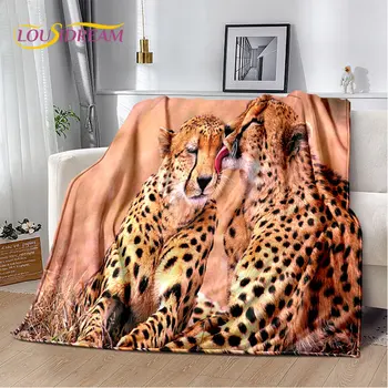 3D Dzīvnieku Leopard Gepards Karikatūra Zvērs Mīksta Plīša Segas,Flaneļa Segu Mest Segu, lai Dzīvojamā Istabā, Guļamistabā Gulta Dīvāns Piknika