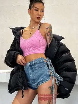 Jaunā Sieviete Modes Streetwear Taisni, Cietā Krāsas Džinsa Seksīgi Šorti Vasaras Rāvējslēdzēju Zemu starām. Pogu Pārsējs Pogu Džinsi Tendence