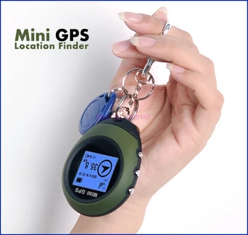 dhl vai fedex 20pcs jaunu Keychain Rokas Mini GPS Navigācija, USB Uzlādējams atrašanās vietas Noteicējs ar Kompass, Āra