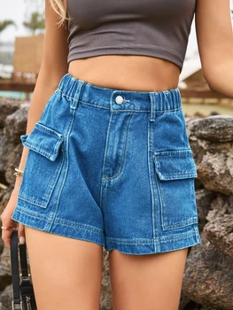 Vasaras Sieviešu Apģērbu 2023 Jaunu Amerikāņu Sexy Džinsa Bikses, Modes Gadījuma Džinsi, Sieviešu Velo Šorti Streetwear Kabatas Bikses