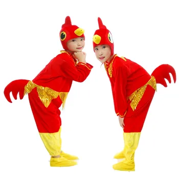 sarkano Bērnu dzīvnieku apģērbu cāli kostīmi bērniem bērnudārzā cosplay skatuves sniegumu apģērbu, smieklīgi apģērbi