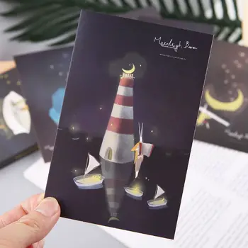30pcs Vintage Gaismas Pastkarti, kas Spīd Tumsā Mēness Gaismas Apsveikuma Pēc Kartes Oriģinālas Ziemassvētku Apsveikuma Kartītes, Dāvanu