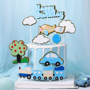 Saule Vilcienu Cīnītājs Vējdzirnavas Izmēģinājuma Meitene Zēns Happy Birthday Cake Topper Cepšanai Suplies Partijas Apdare Mazulis Saldās Dāvanas