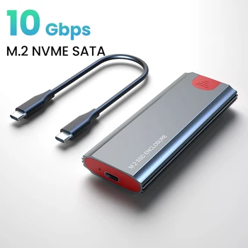 M2 SSD Gadījumā Būra NVMe USB TYPE-C PCIe 10Gb SSD Rūtiņu M. 2 NVMe NGFF M. 2 SATA SSD Diska Rīku Bezmaksas M. 2 SSD Gadījumā Dual Protokols