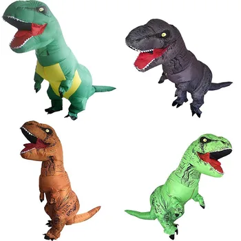Dinozauru Halloween Cosplay T REX piepūšamās Dinozaura Kostīms, Melns Pelēks Dino Jumpsuit Masku Halloween Kostīmu Vīriešu