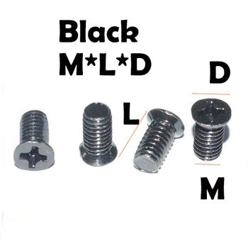 M3 melnā oglekļa tērauda skrūves mazo skrūvi, plānas savelkošs vadītājs dia 4 vai 4,5 mm tālrunis dators skrūve skrūve plānāks disks