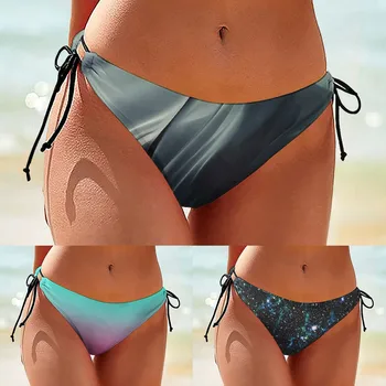 Sieviešu Seaxy Bikini Dibeni Tie Pusē Brazīlijas Beachwear Sexy Peldkostīms Kontroles Top Bikini Bottom Peldēt Suites Sieviešu Dibeni