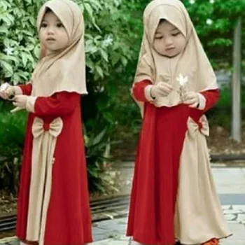 Musulmaņu Bērni, Meitenes Lūgšanu Kleita, Hijab Uzstādīt Abaya Drēbes Arābu Dubaija Bērniem Ramadāna Kaftan Lakatu Islāma Eid Kleita Jilbab Drēbes