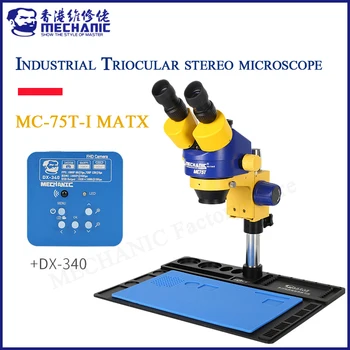 MEHĀNIĶIS MC75T-iMatX Liela Platleņķa Celšanas 7-45X Trinokulara stereo Mikroskopu HD Kamera Iphone Mobilo Telefonu Remonts