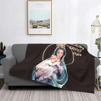 Jaunavas Marijas Un Jēzus Mazuli Vilnas Mest Segas katoļu svētās Sega Dīvāns Ceļojumu Mīksts Pārklājs