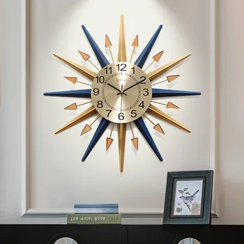 Sadzīves sienas pulkstenis vienkāršs Ziemeļu gaismas luksusa sienas pulkstenis Eiropas stila vienkārši izslēgt pārrobežu apdare radošo pulkstenis