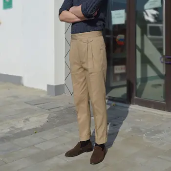 Modes Jaunu Vīriešu Ikdienas Uzvalku Bikses tīrtoņa Krāsu Retro Biznesa Bikses Bikses Kāzu Kleitu Vīriešu itāļu Stila Apģērbu B64