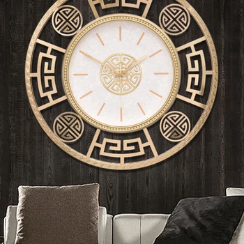Jaunais Ķīnas personības mājas sienas pulkstenis apdare klusums sienas skatīties Ķīniešu stilā radošo pulkstenis dzelzs amatniecības kvarca pulkstenis