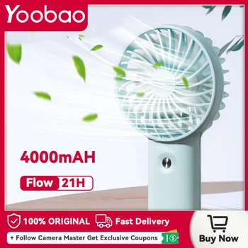 Yoobao F3 Ventilatora 6000mAh USB Lādējamu Portatīvo Ventilators Transportlīdzekļa Mājas Guļamistaba Office Desktop Āra Kopmītnē Lielu Aerosola gaisa mitrinātāju
