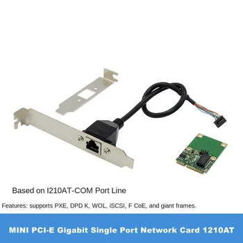 mini PCIe LAN servera tīkla karte Intel I210AT GbE Ethernet RJ45 adapteri kartes 1000m mini pci-e converter dual port gibabit