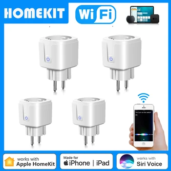 1-4gab Homekit Smart Home Ieslēdziet funkcijas WiFi Kontaktligzda maiņstrāvas Kontaktligzdas Bezvadu Vadības Smart Plug Strādāt Ar Apple Mājas Komplekts Siri Tālvadības