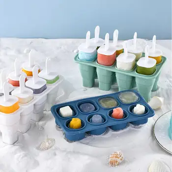 1 Set Ice Cream Renes DIY Silikona Abpusējās Formas Popsicles Maker Salokāms vairākreiz-deformēties Ledus Pieņemšanas Pelējuma Virtuves Sīkrīku