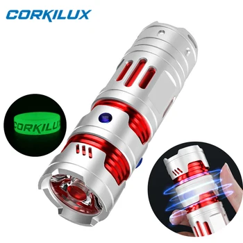 CORKILUX USB-C Uzlādes Portatīvie High Power LED Lukturīti EDC Ir Dekompresijas Rotaļlietas Spēcīga Zibspuldze Ar Fidget Ripu