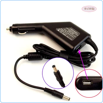 Klēpjdators Auto DC Adapteris Lādētājs Barošanas + USB Ports Toshiba M301 M302 M303 M305 M305D M306 M307 M308 M310