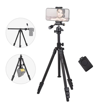Andoer 154cm Kameras Statīvs Statīvs 360° Grozāms Klaigas ar Tālruņa Klipu Tālvadības Slēdzi, Canon, Sony, Nikon spoguļkameras