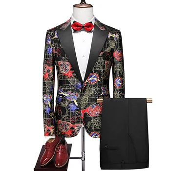 Uzvalks divdaļīgs kostīms vīriešu darbs, Biznesa gadījuma kāzu svinības uzņēmēja formālu kleita 2023 pavasara jaunu iedomātā uzvalkā vīriešu pilna izmēra