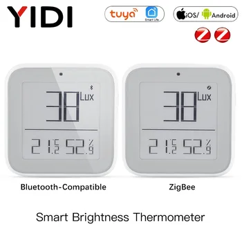 Tuya SmartLife Smart ZigBee, Bluetooth Saderīgu Acs Spilgtumu Termometrs Gaismas, Temperatūras, Mitruma Detektors Bezvadu Tālvadības