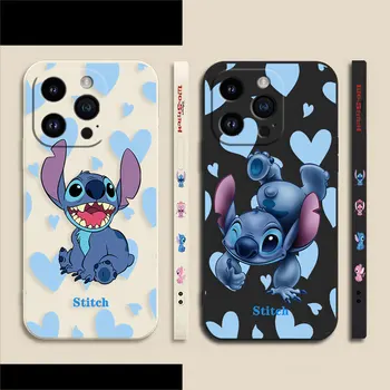 Anime Lilo & Stitch Telefonu Gadījumā Par Apple iPhone 14 13 12 11 Pro XS Max Mini X XR SE 7 8 6 15 Plus Krāsu Šķidro Gadījumā Būtiska Shell