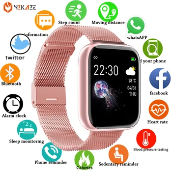 Ir 2021. Smart Skatīties Vīrieši Sievietes asinsspiediens, Sirdsdarbības Fitnesa Tracker Ūdensizturīgs Sporta Smartwatch Pulksteni, Iphone, Android vai IOS