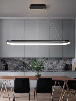 Minimālisma Moderno LED Pendant Gaismas Ēdamistabas Virtuves Melna/Balta Alumīnija Kulons Lampas piekare gaismeklis led spīdumu