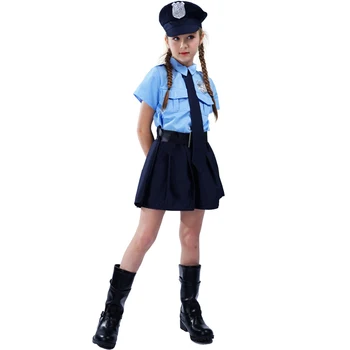 Bērnu Meitenēm Policijas Vienotu Kostīms Bērniem Cosplay Deluxe Policijas Kleitu, Drēbes Bērniem Saģērbt Atdzist Karjeras Apģērbs, Uzvalki