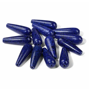 10x30mm Dabīgā Akmens Lapis Lazuli Kulons Vienmērīgu Ūdens Piliens Forma, Krelles Dziedināšanas Akmens Kuloni par Rotu Veidošanas Piederumi