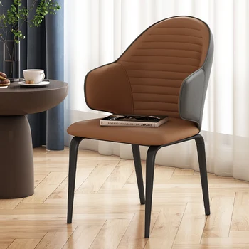 Biroja Kafejnīca Ādas Relaksējošu Ēdamistabas Krēsli Dizains, Mīksto Luksusa Studiju Ziemeļvalstu Luksusa Ēdamistabas Krēsli Metāla Silla Mēbeles AB50CY