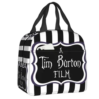 Tim Burton Filmu Siltuma Izolācijas Pusdienas Maisā Beetlejuice Filmu Portatīvo Pusdienas Kaste Sievietēm Skolas Darba Piknika Pārtikas Tote Somas
