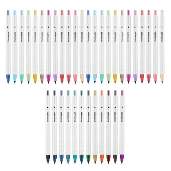36 Krāsu Tintes Pildspalvas Bagāžnieka Ūdens Bāzes, Ātri sauss 0,6 mm Fiber Pildspalvas Galu Dāvanu Albumus Rīku Journaling Rakstīšanas Māksla, Glezniecība