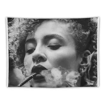 Forša Meitene, Smēķēšanas Melnbalts Foto Gobelēns Istaba Rotājumi Estētisko Mājas Dekori Aksesuāri