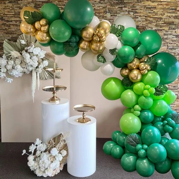 Green Baloni, Vainags Arku Komplekts Džungļu Safari Dzimšanas Dienas Svinības Apdare Bērniem Savvaļas Viena Puse Piegādā Baby Dušas Lateksa Ballon