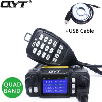 QYT KT-7900D mini Mobile Radio KT7900D Quad Joslā Quad gaidīšanas 136-174MHz/220-260MHz/350-390MHz/400-480MHZ Auto 4 Joslas, CB Radio