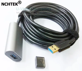 NCHTEK Standarta USB3 0 Vīrietis, lai Sieviete Aktīvo Paplašinājumu Kabeļu Savienotājs ar LĪDZSTRĀVAS Ostas Aptuveni 5M / 1GB