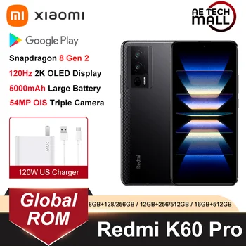 Xiaomi Redmi K60 Pro 5G K 60 Pro Snapdragon 8 Gen 2 5000mAh 120Hz 54MP Triple Kamera 120W HyperCharge